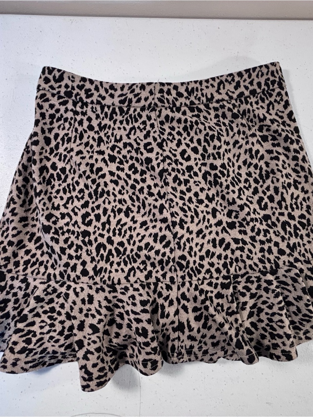 Very J Leopard Print Mini Skirt in Black and Tan